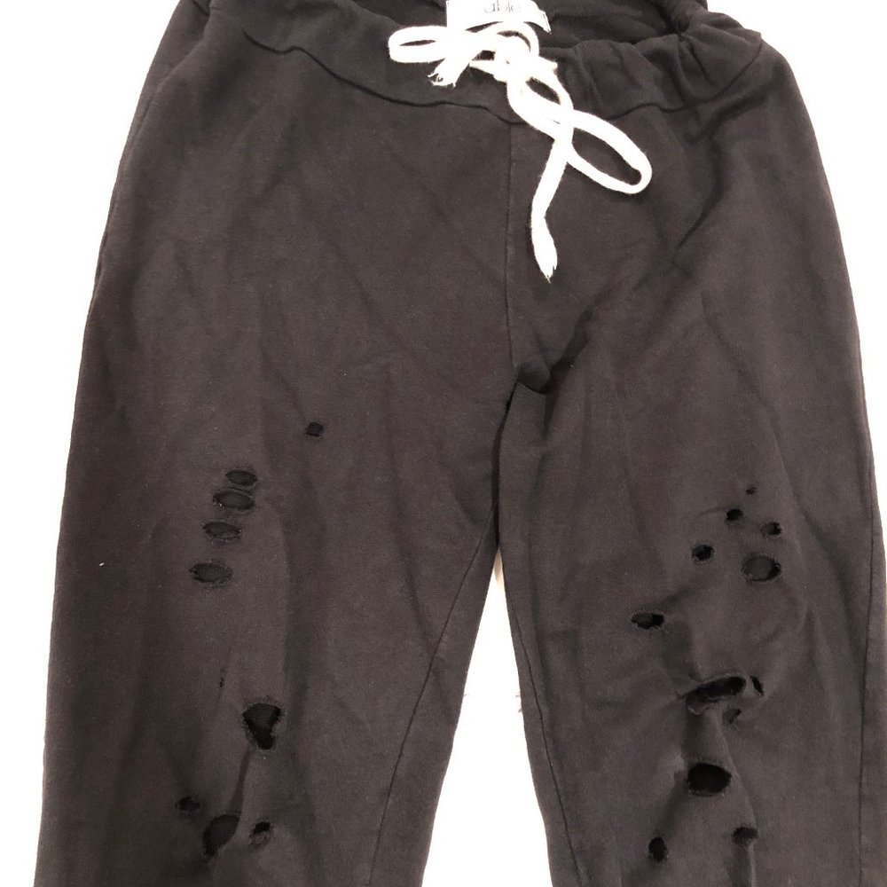 Able Distressed Black Sweatpants